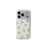 Capa xadrez listrada de urso e gato adequada para Apple 18 Pro Max, iPhone 16 magnético, 17 simples, 15 estilo coreano