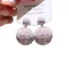 Brincos Redondos Rosa Resistentes com Pedras Strass Estilo Palácio Retrô, Luxo Leve e Elegantes, Sensação de Alto Padrão, Brincos para Festa Noturna, Acessórios de Orelha Versáteis