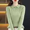 Nuevo Suéter de Punto de Manga Larga con Cuello Polo de Moda para Reducir la Edad para Mujer Otoño/Invierno 2026 Versátil Elegante Adelgazante Suéter Estilo Pequeño Chanel