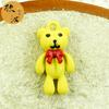 Spray de tinta gravata borboleta urso DIY acessórios de liga única pendente de marionete tridimensional urso corda de mão corda de cabeça pequeno pingente