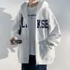 2024 Marca Moderna Jaqueta Carta Americana Masculina Primavera e Outono Camisola Cardigan Americana Jaqueta Com Capuz Solto Top Para Todos Os Jogos