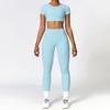 Traje de yoga ajustado cepillado europeo y americano Zechuang ropa de entrenamiento de secado rápido traje deportivo para correr al aire libre de invierno femenino 8519