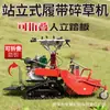 Desbrozadora de Orugas de Pie, Rotocultivador de Orugas, Excavadora Pequeña para Huertos, Maquinaria Agrícola, Microcultivador Autopropulsado