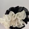 Diadema de color liso extragrande de ala ancha, temperamento de alta calidad, plisada, cuerda simple para coleta de pelo, anillo de intestino grueso de celebridad de internet francesa