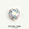 Artículo de Moda Más Vendido: Corazón Asimétrico Deslumbrante Borde Completo de Diamante Transparente como el Hielo Super Brillante Decoraciones de Arte de Uñas Corazón Aurora Diamantes Aurora