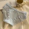 Ropa Interior de Encaje de Nailon para Mujer Sin Costuras Explosiva Seda de Hielo Entrepierna de Algodón Puro Sexy Cintura Media Calzones Transpirables para Mujer