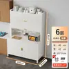 Estante de cocina de pie multicapa, gabinete para horno de microondas, aparador multifuncional de acero al carbono, encimera de losa de roca, gabinete