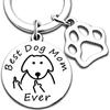 Chaveiro de Aço Inoxidável Desenho Animado Fofo de Cachorrinho Transfronteiriço Melhor Mãe de Cachorro de Todos os Tempos Presente para Entusiastas de Animais de Estimação