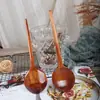 Nuevo estilo cuchara de mango largo caparazón de tortuga madera cuchara de sopa grande cuchara para ramen utensilios de cocina creativos cuchara para mezclar al cocinar cuchara para comer sembrar