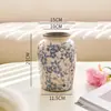 Nuevo Estilo Chino Medieval Azul y Blanco Porcelana Florero Arreglo Floral Adornos Gama Alta Nicho Retro Cerámica Florero Cerámica Florero