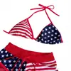 Transfronterizo 2025 Europeo y Americano Comercio Exterior Nuevo Estilo Estampado Cuello Corbata Amazon Bikini Triángulo Conjunto de Dos Piezas Traje de Baño