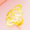 Novo Anel Aberto de Cobre Banhado a Ouro para Mulheres com Design Vazado em Forma de Cobra Jateada, Banhado a Ouro Real 24K Anel em S Joias Atacado