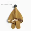 Gorro de lana tejido con protección para los oídos para niños y bebés, transfronterizo, con etiqueta de tela elegante, correas de colores caramelo para niños y niñas