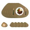 Jogo americano de couro com padrão de grão em formato de gota para mesa de jantar, extra espesso, dupla face, estilo western, isolante térmico, atacado, à prova d'água e à prova de óleo