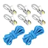 Juego de 6 tensoras de cuerda de acero inoxidable con 2 juegos de cuerdas, herramienta de ajuste y apriete de cuerda para almacenamiento en camping al aire libre