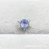 Liga de Titânio ASTMF-136 Opala Aurora Hexagrama Titânio G23 Novo OPAL Cabeça de Piercing Brinco de Lábio
