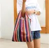 Bolsa de Compras Plegable para Viaje de Gran Capacidad, Impermeable, de Hombro/de Mano, Engrosada, Ecológica, Estampada, Bolsa de Almacenamiento para Supermercado