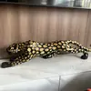 Figura de Leopardo Oro Negro con Efecto Negro y Dorado, Regalo Decorativo para Sala de Estar u Oficina, Adorno Creativo