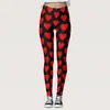 Leggings Femininos de Moda Europeus e Americanos Transfronteiriços para o Dia dos Namorados de 2026, Formato de Coração, Estampa Digital Personalizada, Casuais, Slim Fit