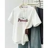 Camiseta casual de manga corta para mujer talla grande de verano 100 kg más talla casual estampada cuello redondo top 9938
