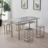 Mesa de comedor dividida de acero inoxidable para 4 personas 6 personas taburete colgante escuela fábrica personal comedor tienda de fideos combinación rectangular de mesa y silla