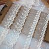 Requintado Bordado de Renda de Algodão com Malha de Lado Único Hipoalergênico com Fio de Algodão Flor Rosa DIY Roupas Acessórios de Casamento