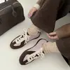 Zapatillas de Entrenamiento Alemanas con Parches de Cuero Bloques de Color Dopamina 2026 Primavera Tacón Bajo Punta Redonda Completamente de Cuero Genuino Zapatos Deportivos Casuales para Mujer