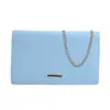 Bolsa de Mão Simples de Cor Sólida para Mulheres 2024 Nova Bolsa de Festa Primavera Corrente Bolsa de Ombro Cruzada Simples de Menina para Mulheres