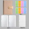 Cuaderno de cuero PU transfronterizo, color macarrón, carpeta A6 con bolsillo con cremallera, cuaderno de presupuestación y contabilidad de efectivo, al por mayor