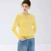 Suéter de Punto Grueso Holgado de Cachemir de una Sola Pieza para Mujer con Cuello Redondo, Capa Base Nueva Otoño/Invierno 2026