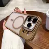 Soporte para Lente Apple 17Promax con Película para Lente, Funda Magnética Mate para Teléfono, Funda Protectora Refrigerante para iPhone 16