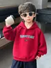 Sudadera con capucha estampada para niño de primavera y otoño, sudadera con capucha elegante estilo coreano para niños, prenda superior para niños de tamaño pequeño y mediano, calidad de exportación