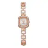 2025 Nuevo Estilo Caliente Transfronterizo Exquisito y Compacto Reloj Pulsera Cuadrado de Diamantes para Mujer Moda y Versátil Reloj de Cuarzo para Mujer
