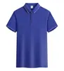 Ropa de trabajo de manga corta con solapa de doble costura, uniforme de grupo con logo impreso y bordado, unisex, versátil y elegante