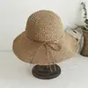 Sombrero de Paja para Mujer Verano Fresco Protector Solar Artístico Sombrero de Sol Coreano Playa Marítima Sombrero de Viaje Todo Fósforo Sombrero de Sol