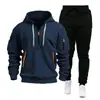 Traje de Sudadera Deportiva Otoño e Invierno Transfronterizo 2024 para Hombre con Cremallera Sudaderas Ropa Deportiva Traje Suéter Suéter Conjunto de Dos Piezas