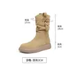 Botines cortos para mujer, nueva colección otoño/invierno 2026, botines de tobillo estilo Western retro, diseñados para mujeres menudas, con suela gruesa para mayor altura y forro de felpa para abrigar.