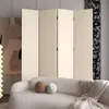 Biombo Plegable para Sala de Estar, Estilo Minimalista Moderno Color Crema, Adecuado para Dormitorio, Hogar, Oficina, Panel de Pantalla Blanco Hueso