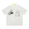 Savagebase Retro Americano Estampado de Dibujos Animados Desgastado Manga Corta Verano Nuevo Nicho Camisa Polo Camiseta