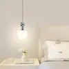 Lámpara Colgante Esférica de Lujo Nórdico para Comedor y Barra de Bar, Lámpara Colgante Postmoderna para Dormitorio, Lámpara de Lava para Mesita de Noche con Protección Ocular