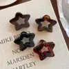 Pinza para el Cabello Pequeña de Estrella Hueca de Cinco Puntas para Mujer, Pasador para Cola de Caballo Alta, Pinza de Tiburón para la Parte Posterior de la Cabeza, Mini Pinza de Media Presión