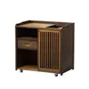 Mesa de Chá Móvel, Armário Lateral, Mesa Lateral de Sofá, Mesinha de Café, Mesa de Bar para Chá, Suporte para Ferver Água, Armário para Preparo de Chá, Prateleira de Bambu