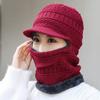 Gorro de lana para hombre y mujer para otoño e invierno, cálido, con forro polar, grueso, para ciclismo, resistente al frío, estilo noreste, bufanda, una venta al por mayor
