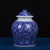 Pote Geral de Cerâmica Cor Sob Esmalte Azul e Branco Porcelana Porcelana Antiga Nova Estilo Chinês Pote com Tampa Decoração de Móveis de Jardim Ornamentos