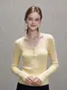 Suéter de Punto de Color Sólido Simple 2026 Manga Larga para Mujer Estilo Nuevo Cuello Semi Abierto Ajustado Cortavientos 7861