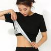 Conjunto de Chándal para Mujer, Sudadera de Manga Corta para Yoga, Pantalones de Fitness que Inducen el Sudor, Sudadera Deportiva de Running de Nueve Puntos, Chaqueta de Sudoración, Conjunto de Chándal