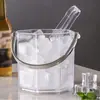 Balde de gelo em acrílico, design estiloso, adequado para uso comercial, balde de champanhe, plástico, para uso doméstico e em bares, KTV, balde pequeno para cubos de gelo