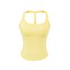 Chaleco Deportivo con Escote en U y Almohadillas en el Pecho, Top Básico de Fitness Color Sólido, Camisola Corta Sexy sin Espalda Ajustada