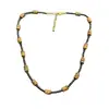 Colar Retrô Estilo Chinês Original de Ágata Preta, Gargantilha de Miçangas com Design Exclusivo, Toque de Luxo Leve de Alta Qualidade, Corrente para Suéter de Pedra Olho de Tigre