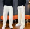 Moda outono masculina versátil de alta qualidade soltos modernos cor sólida confortáveis simples retos perna larga casuais calças